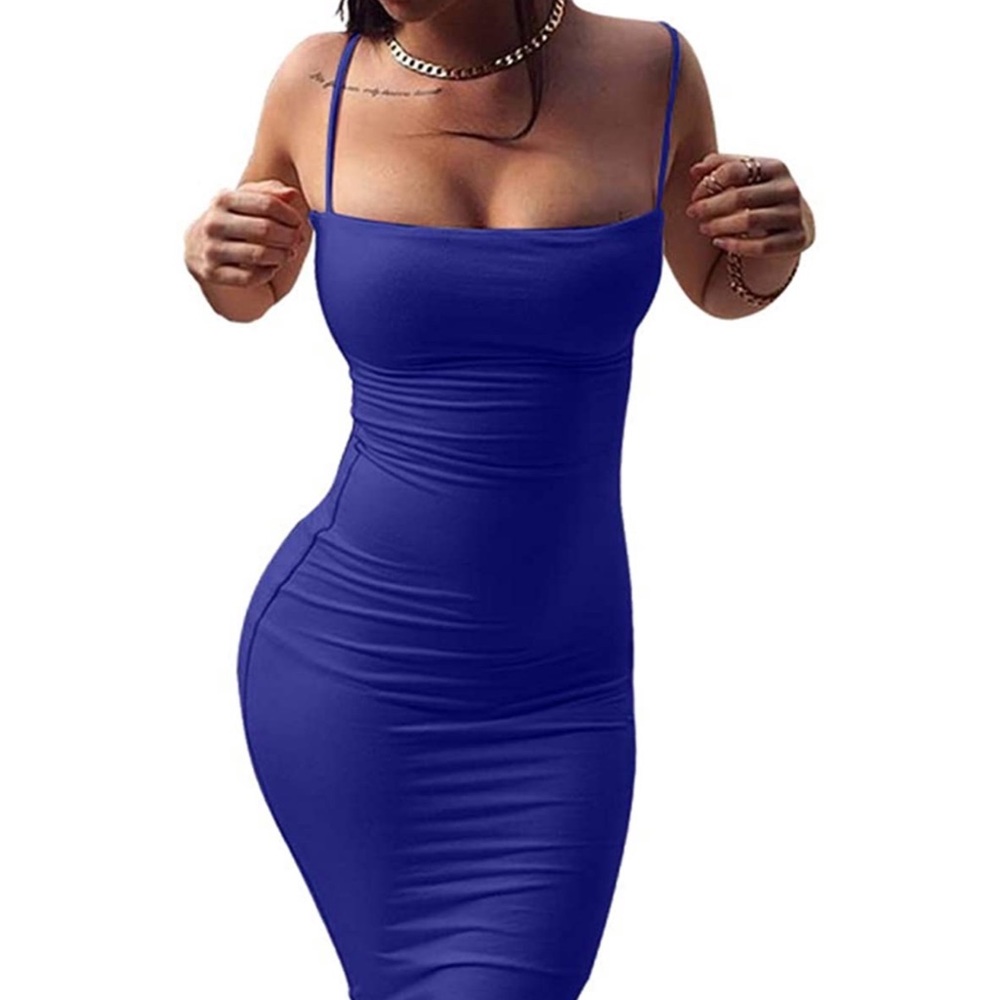 Royal Blue Midi Bodycon Dress
